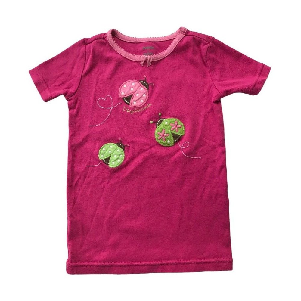 6 Gymboree Girls Hot Pink Tshirt‎ Ladybug Applique "Daydreamer"